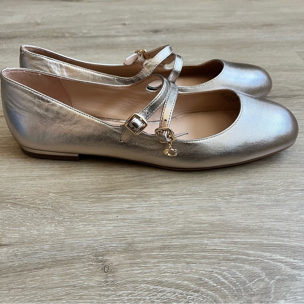 Coach Whitley Mary Jane Ballet Flats Rose Gold SZ 9.5 NWOT - Picture 4 of 8